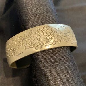 Vintage Larkspur Pewter Cuff Bracelet